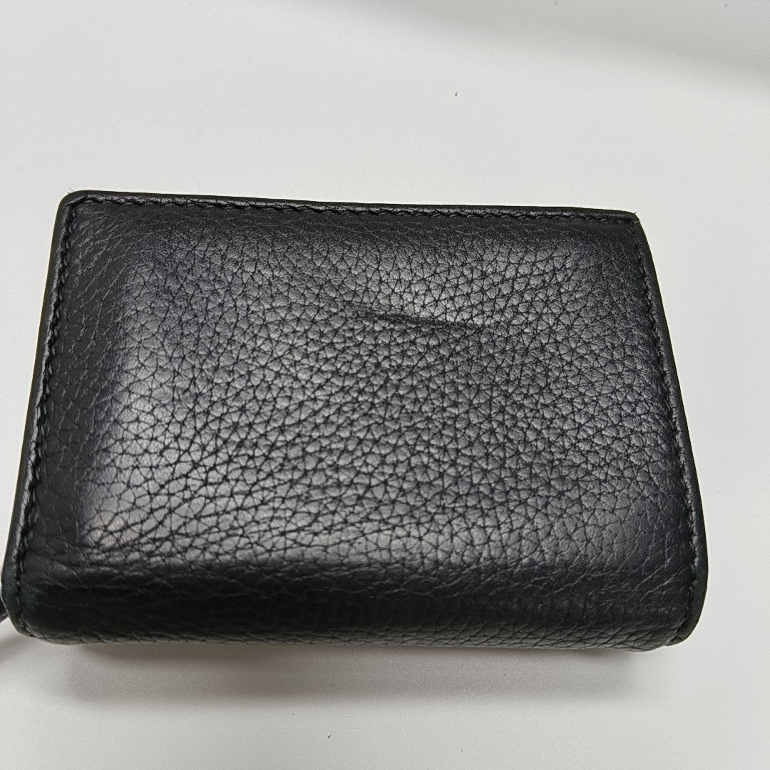 Animalier Calfskin Black Wallet