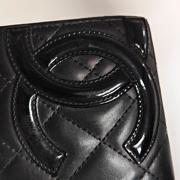 Authenticated pre-owned  CAMBON Quilted Calfskin Black Wallet - Wallet at Looply