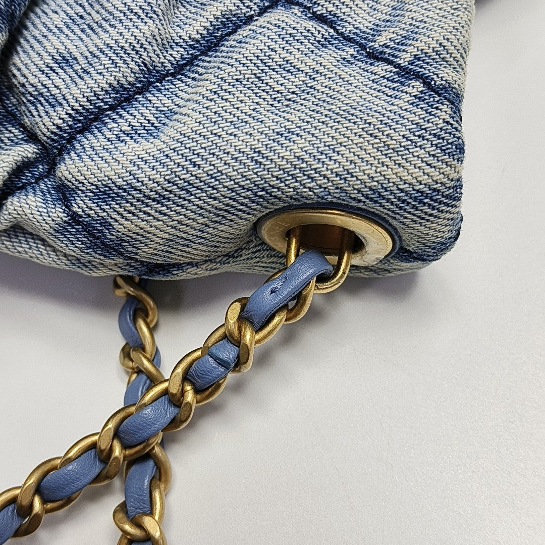 Quilted Denim Blue