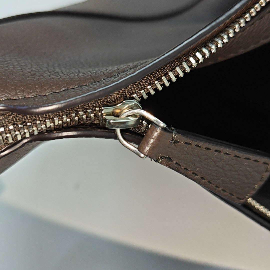 Calfskin Shoulder Bag Brown