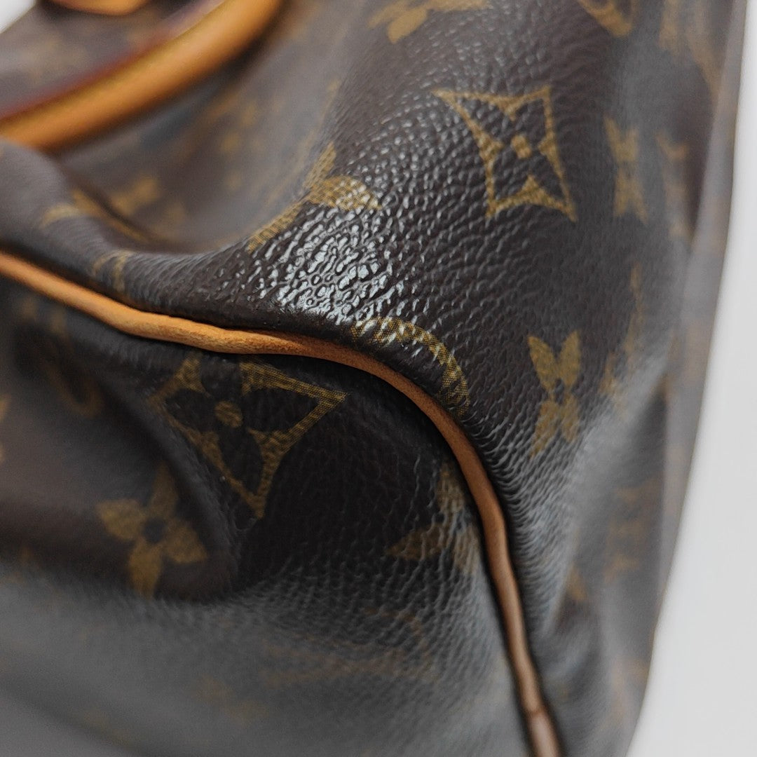 SPEEDY 30 Monogram Coated Canvas Brown