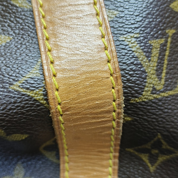 KEEPALL 50 Monogram Coated Canvas Brown