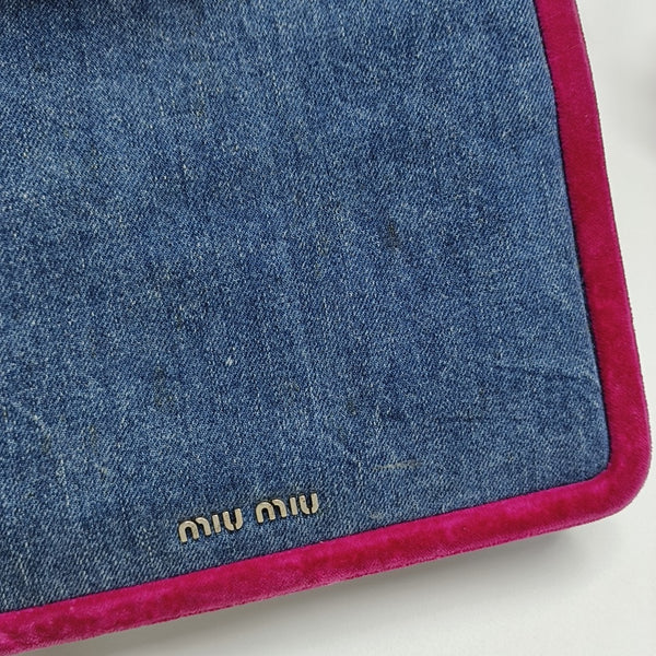 Denim Top Handle Bag Blue