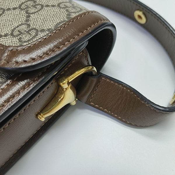 Horsebit 1955 Medium Monogram Coated Canvas Beige