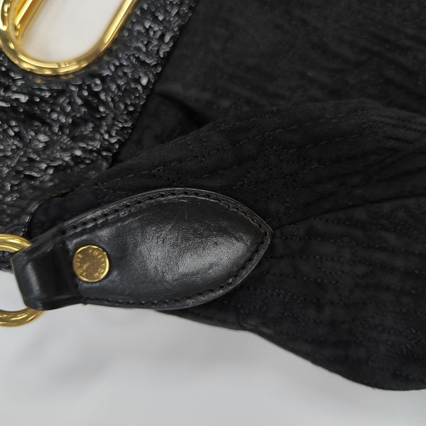 MOTARD Quilted Suede Black
