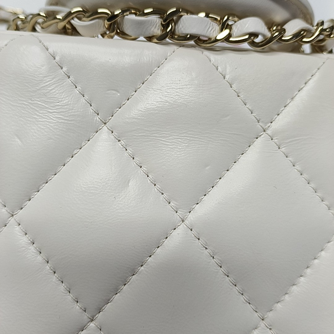 Quilted Lambskin White