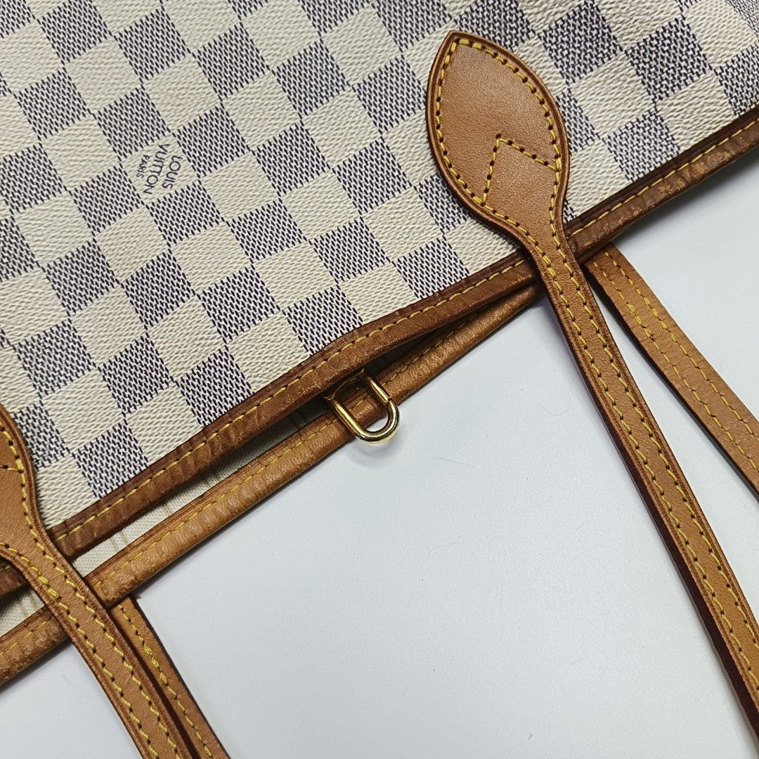 NEVERFULL MM Damier Azur Coated Canvas Beige