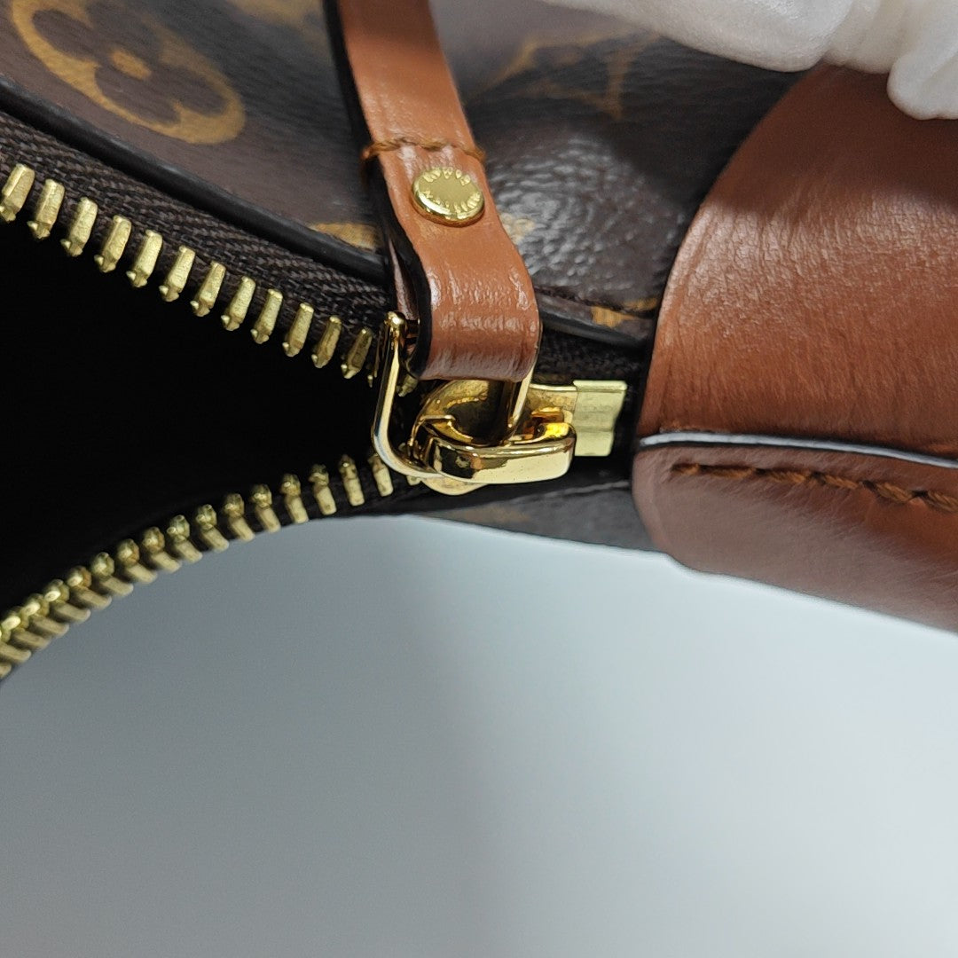 LOOP HOBO Monogram Coated Canvas Brown