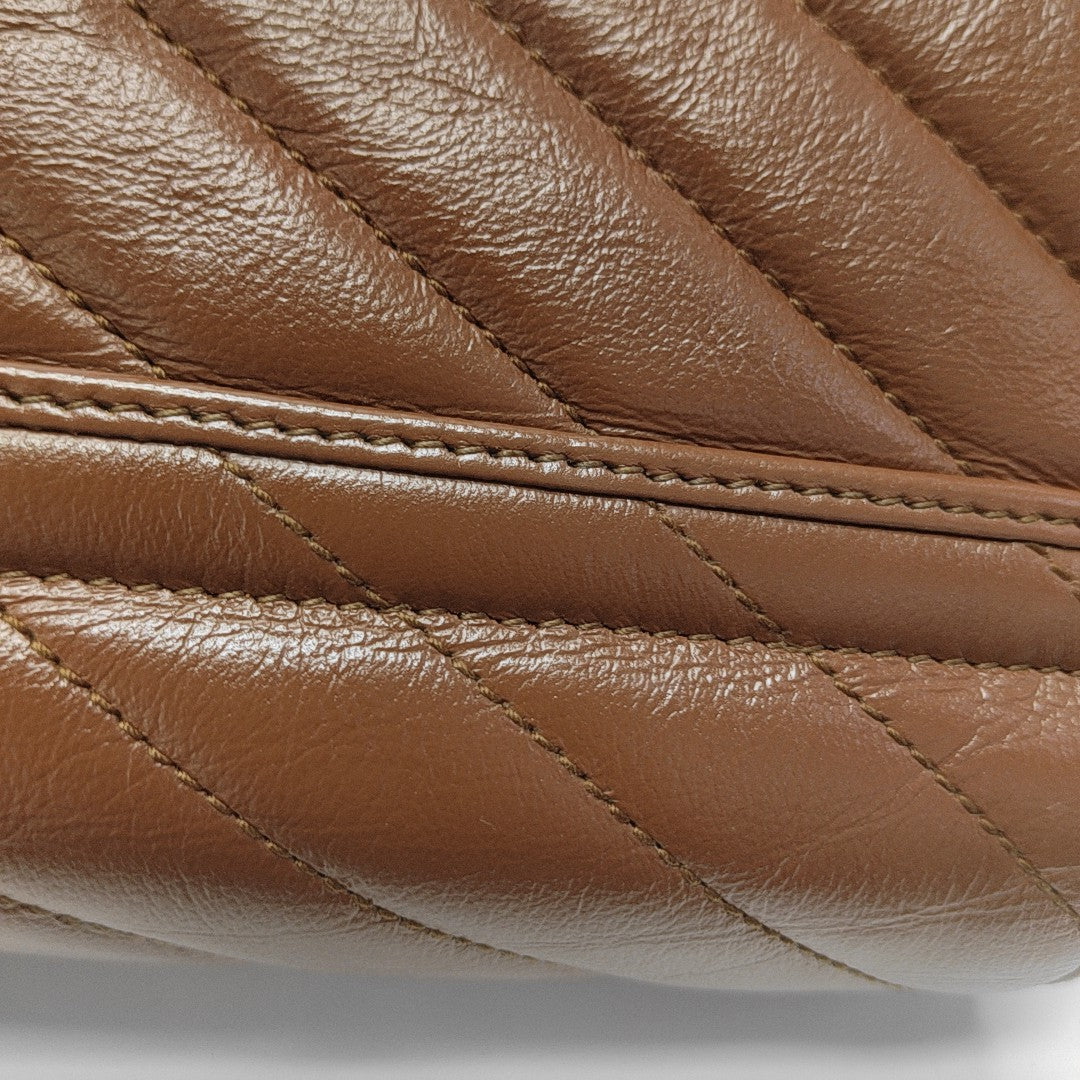 GG Marmont Mini Quilted Calfskin Brown