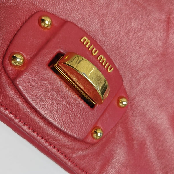 Lambskin Clutch Red