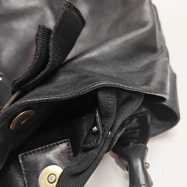 Calfskin Top Handle Bag Black