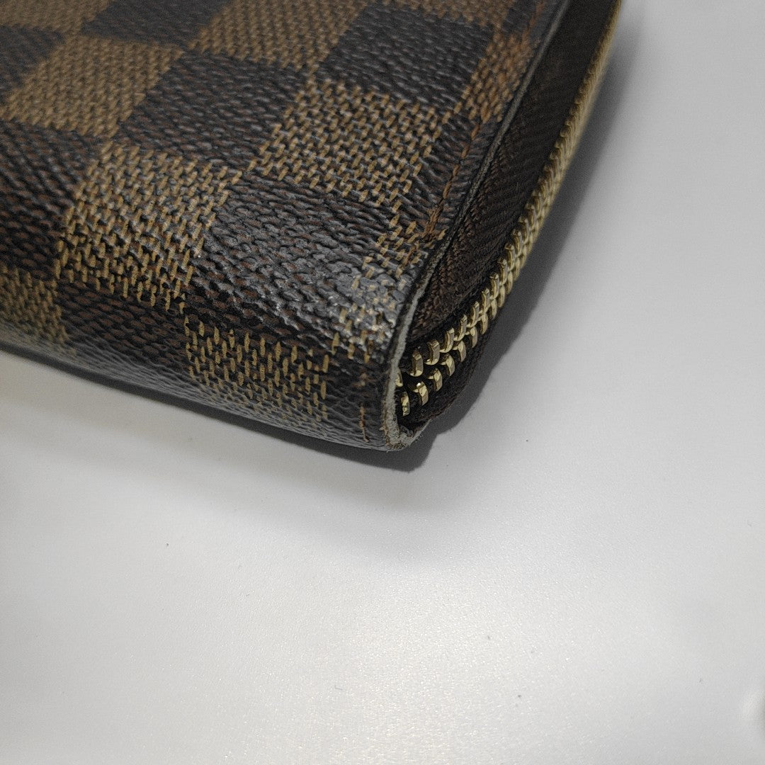 ZIPPY Damier Ebene Coated Canvas Brown Wallet