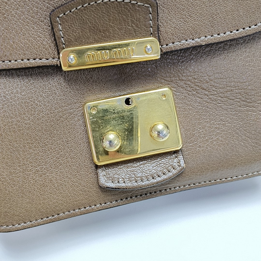 Calfskin Shoulder Bag Brown
