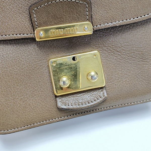 Calfskin Shoulder Bag Brown