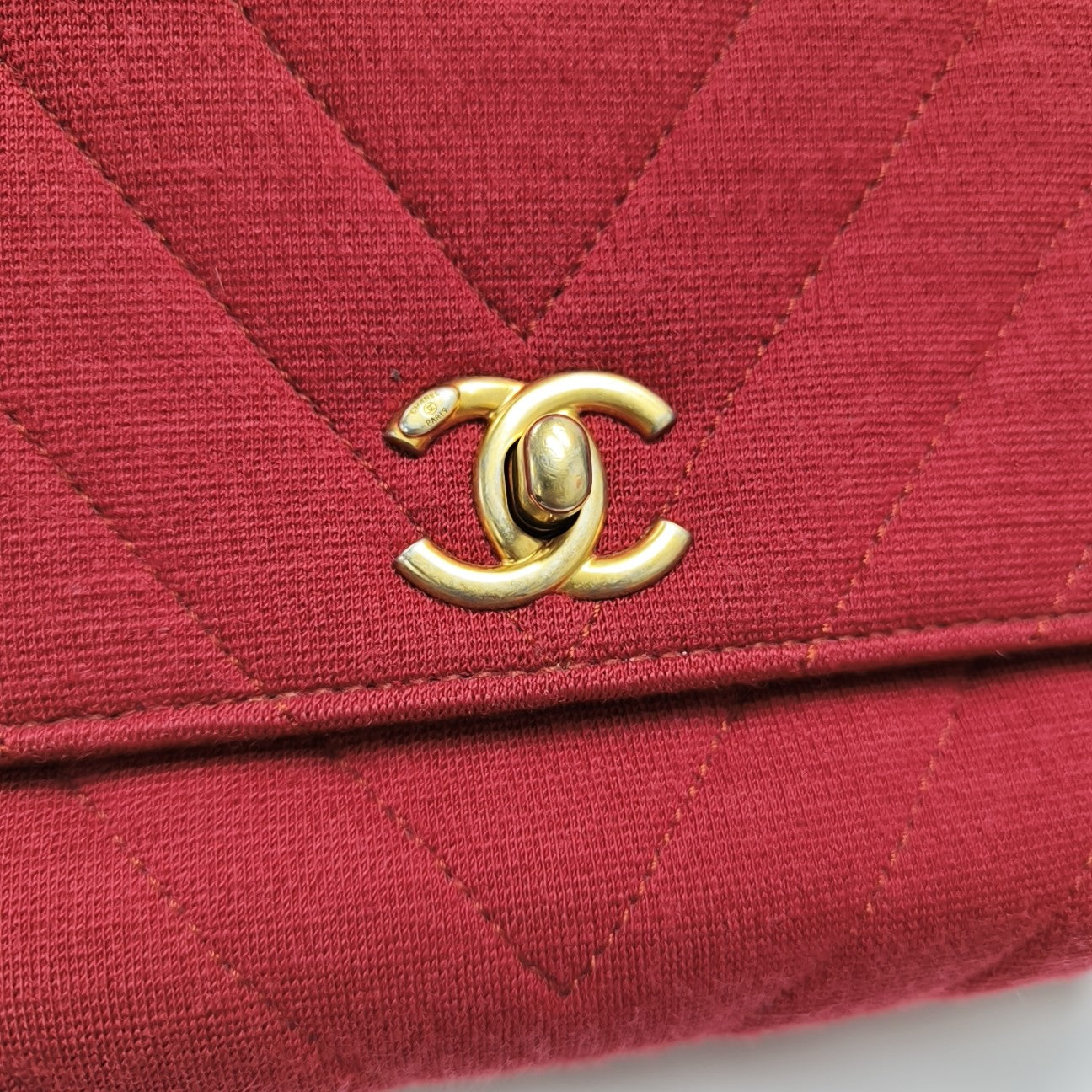 COCO HANDLE Small Chevron Fabric Red