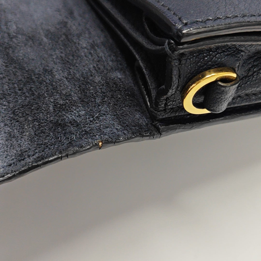 Calfskin Top Handle Bag Blue