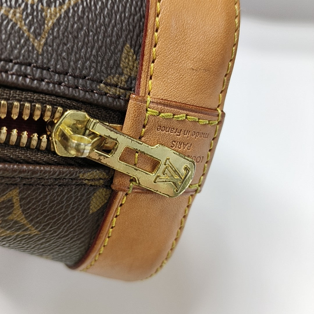 ALMA BB Monogram Coated Canvas Brown
