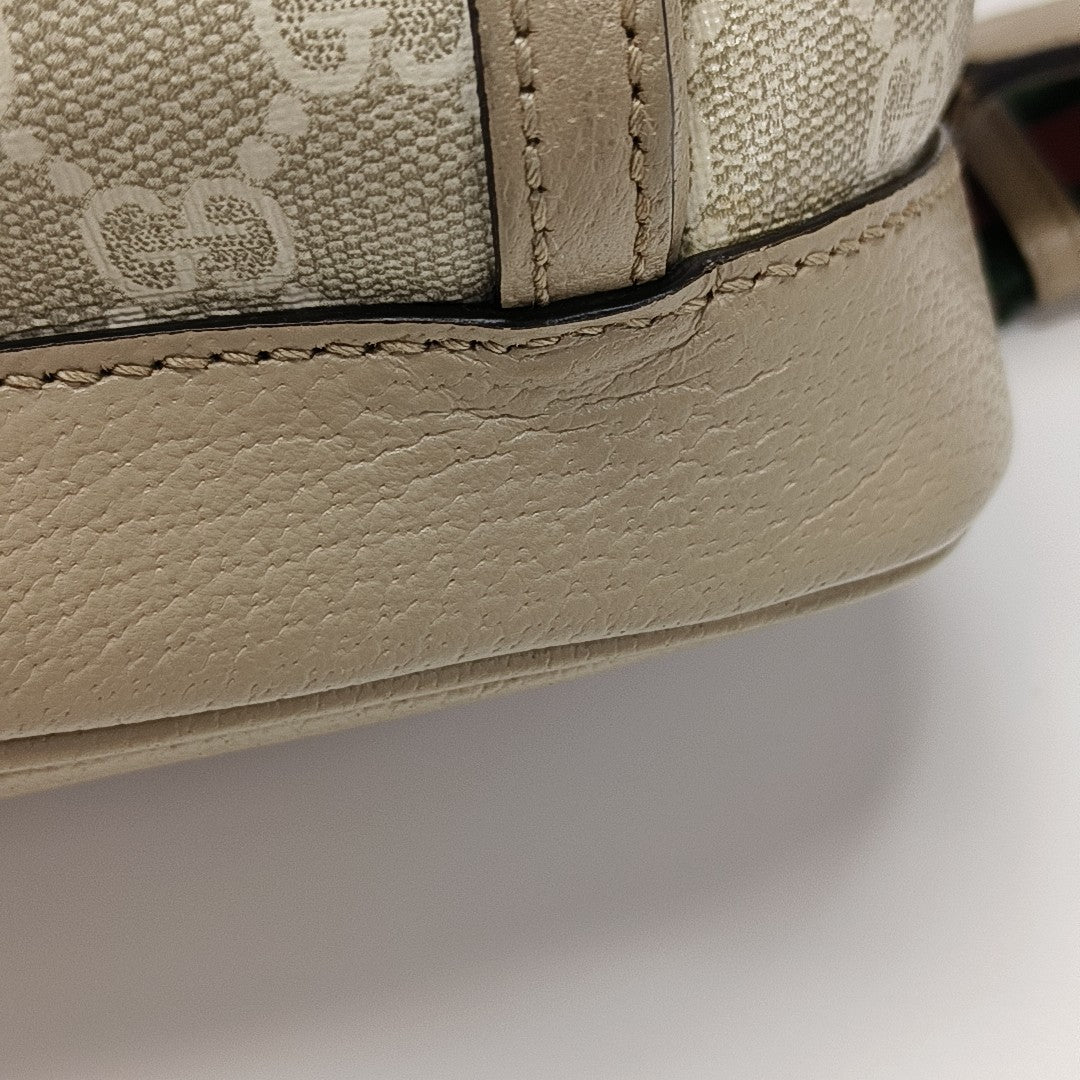 Monogram Coated Canvas Backpack Beige