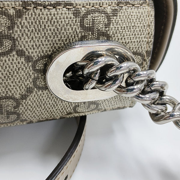 PETITE Small Monogram Coated Canvas Gray