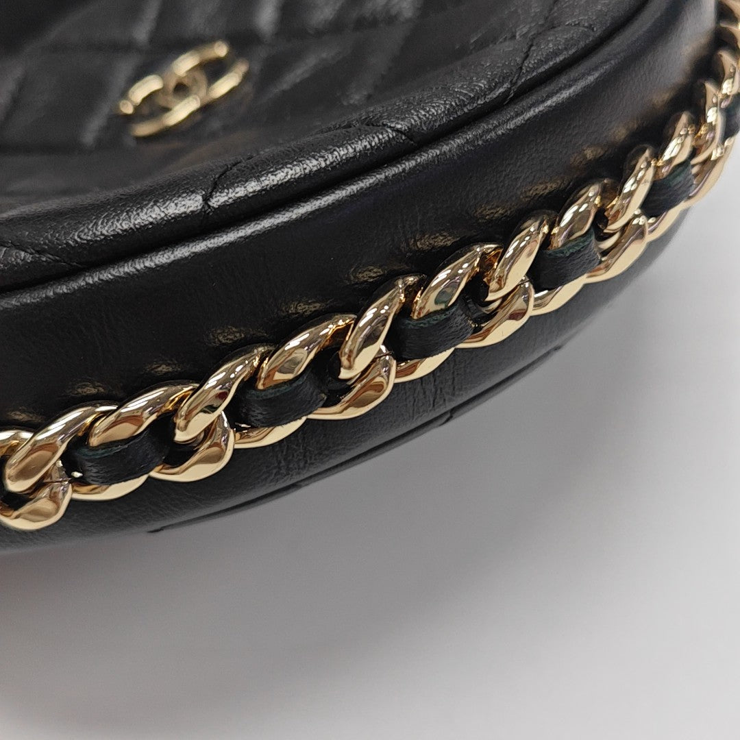 Quilted Lambskin Top Handle Bag Mini Black