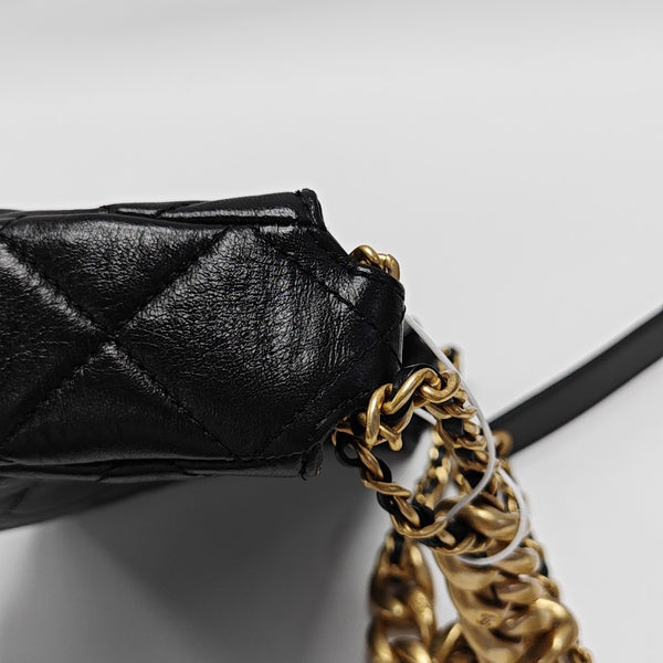 23A HOBO Quilted Lambskin Black