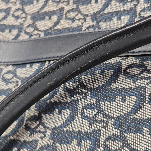 Oblique Canvas Tote Bag Blue