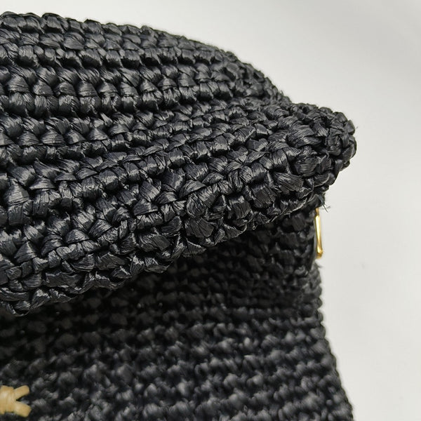 Straw Tote Bag Black