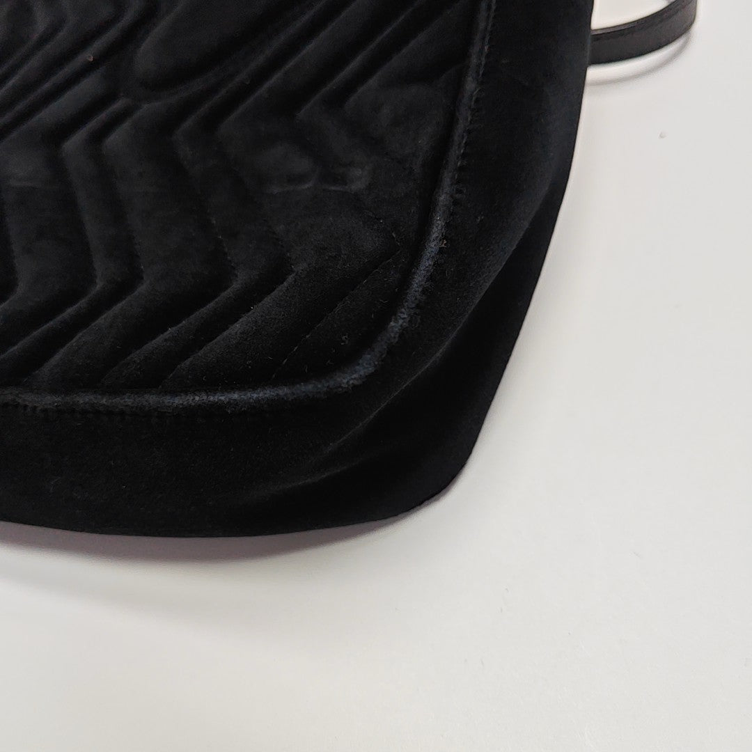 GG Marmont Large Quilted Velvet Black