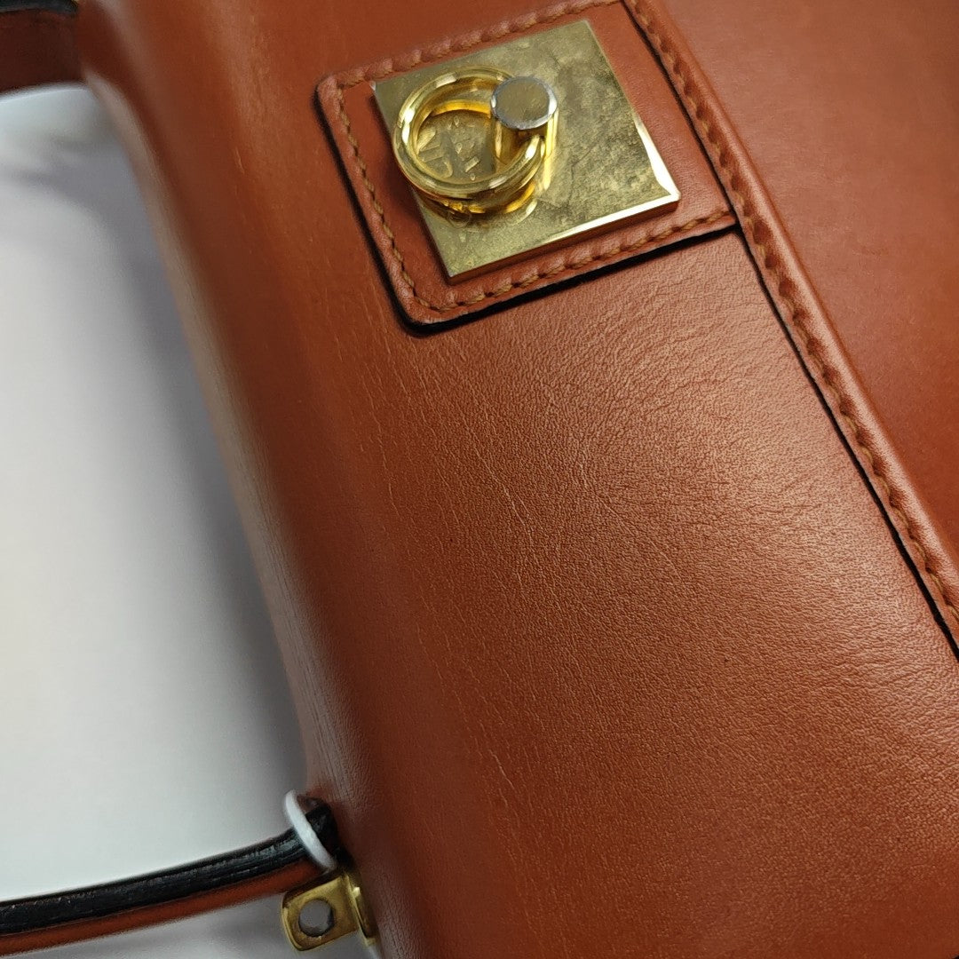 Calfskin Shoulder Bag Brown