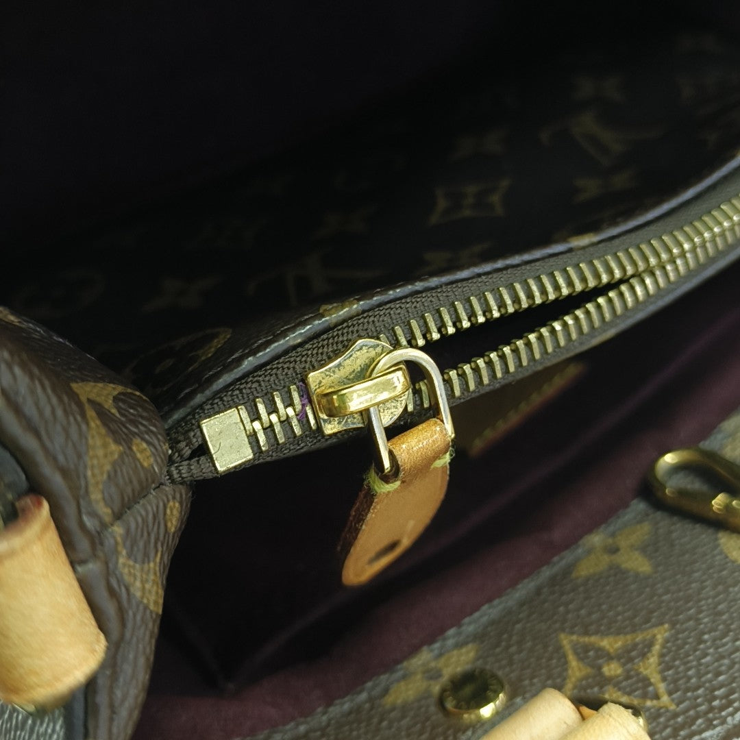 MONTAIGNE BB Monogram Coated Canvas Brown