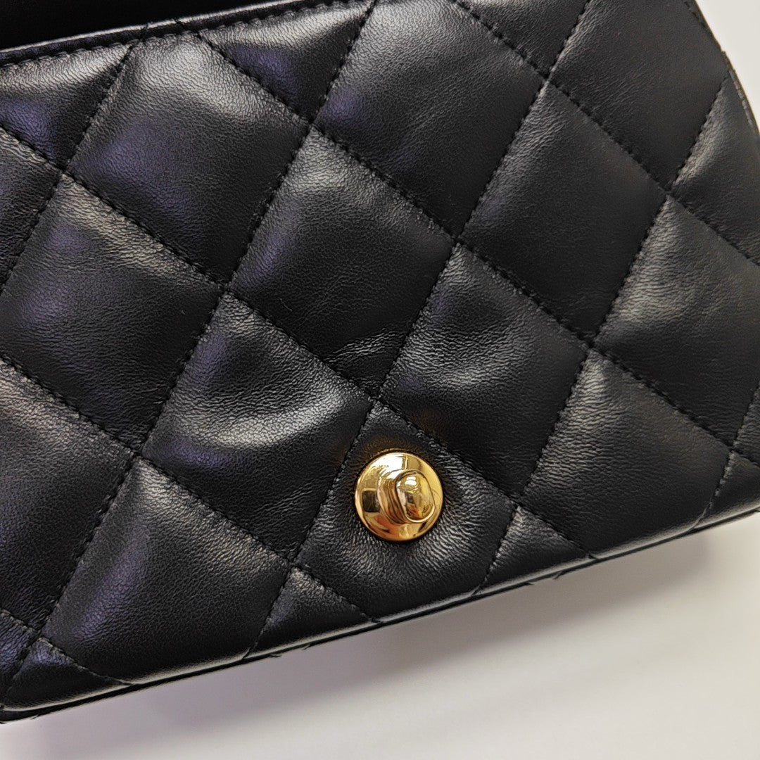 Quilted Lambskin Shoulder Bag Mini Black