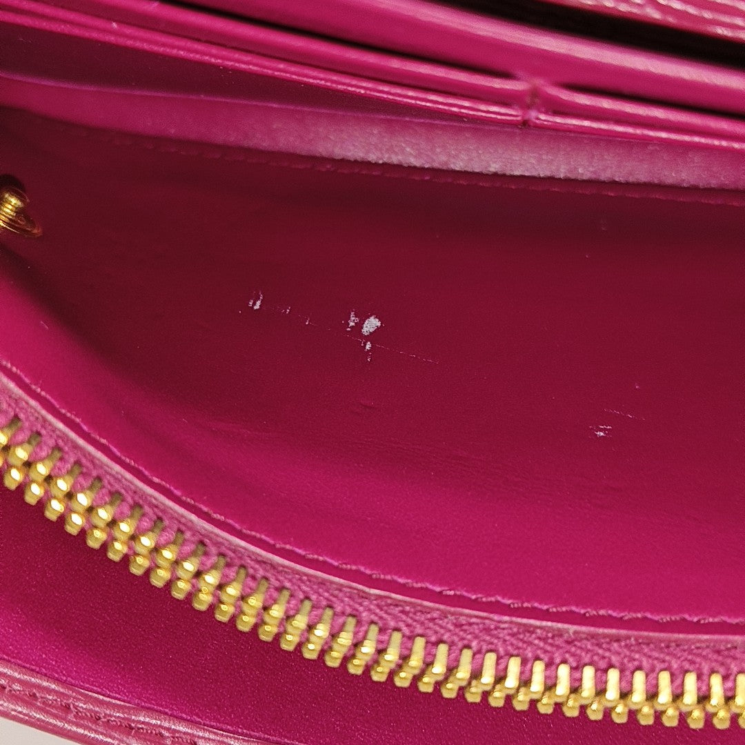 Fold Wallet Saffiano Calfskin Red Wallet