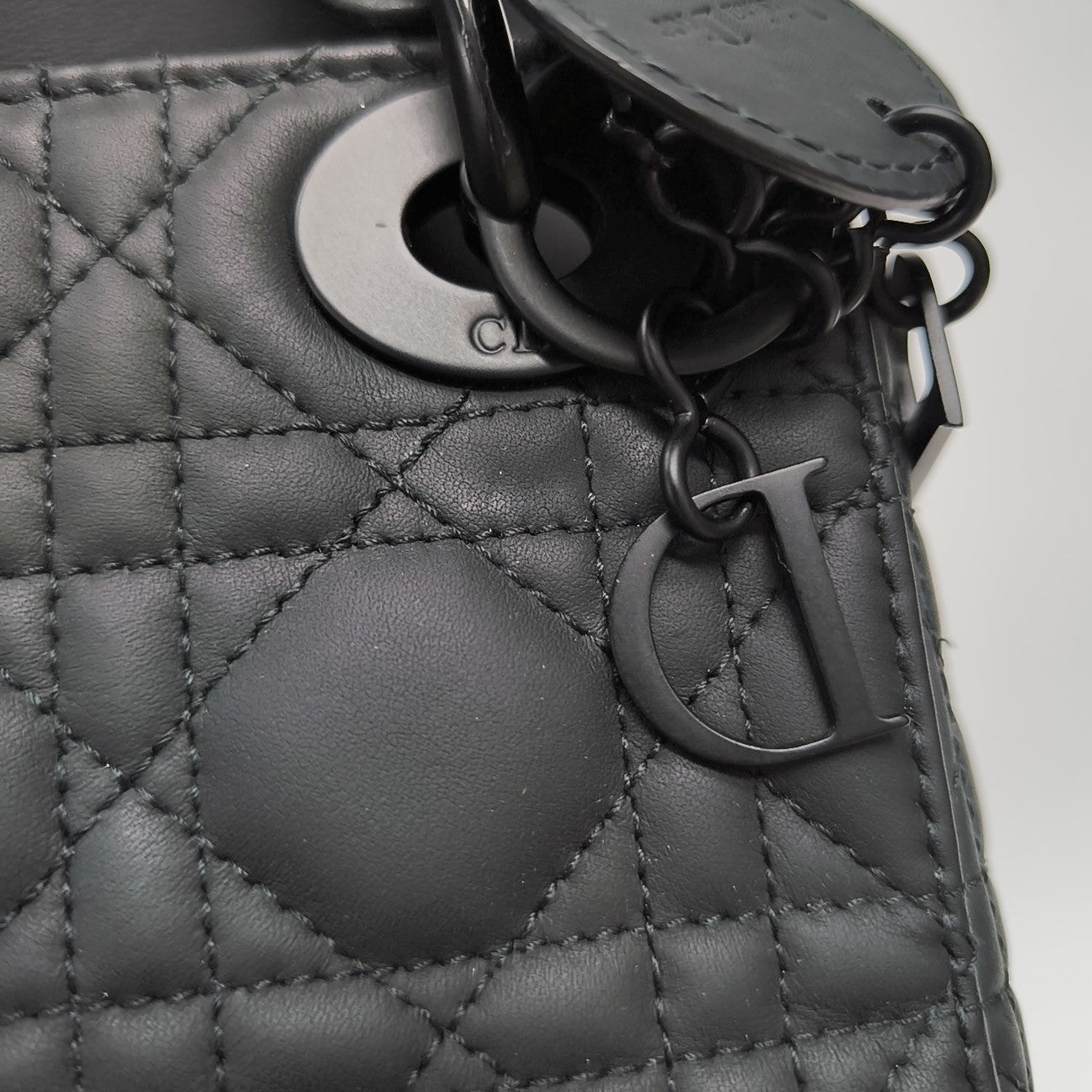 Lady Dior Mini Cannage Calfskin Black