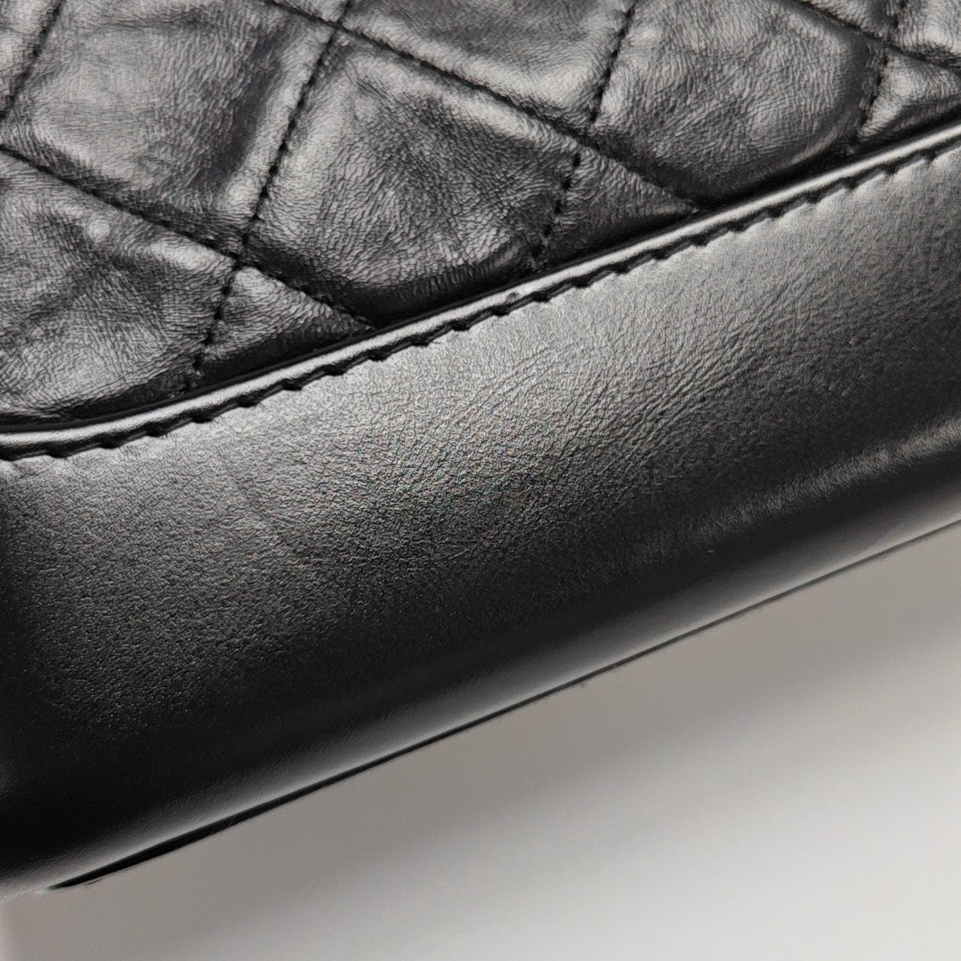 GABRIELLE Small Quilted Calfskin Black