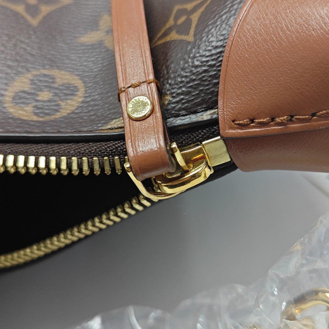 LOOP HOBO Monogram Coated Canvas Brown