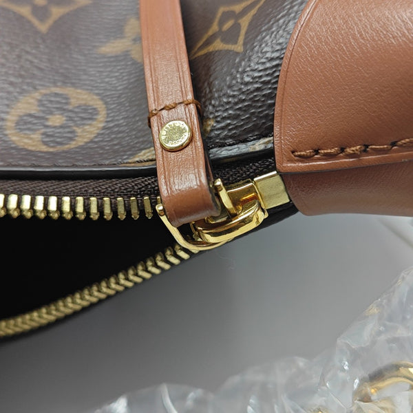 LOOP HOBO Monogram Coated Canvas Brown