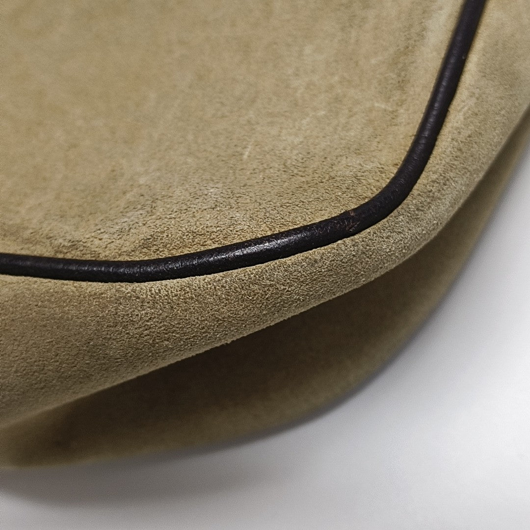 Suede Top Handle Bag Beige