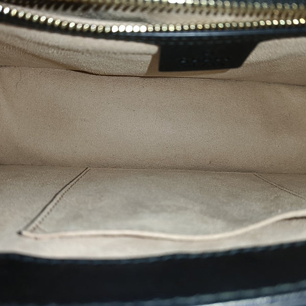 Sylvie Small Monogram Velvet Black