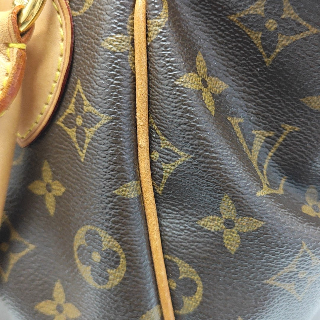 Monogram Coated Canvas Top Handle Bag Brown