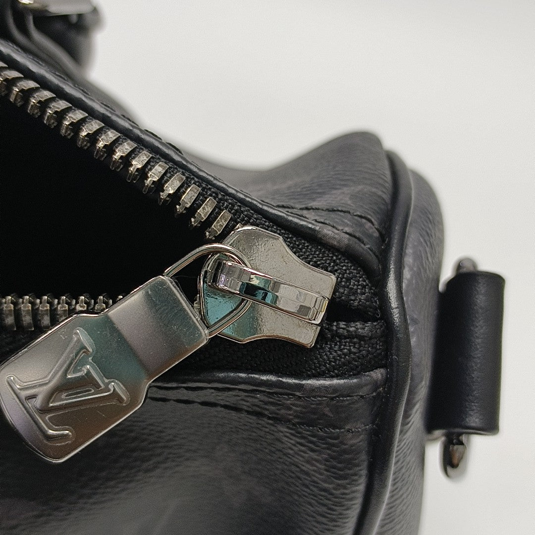 KEEPALL 25 Monogram Coated Canvas Black