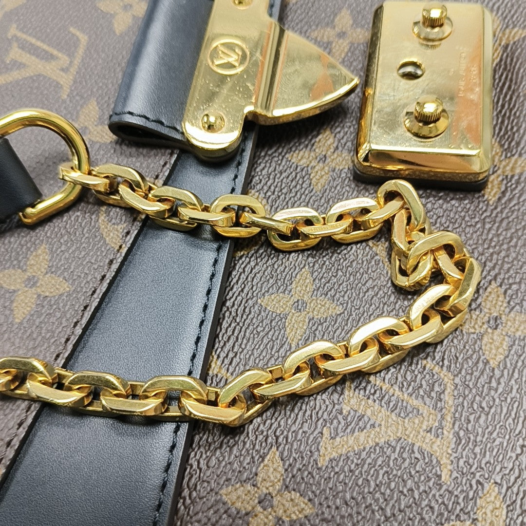 MARCEAU Monogram Coated Canvas Brown