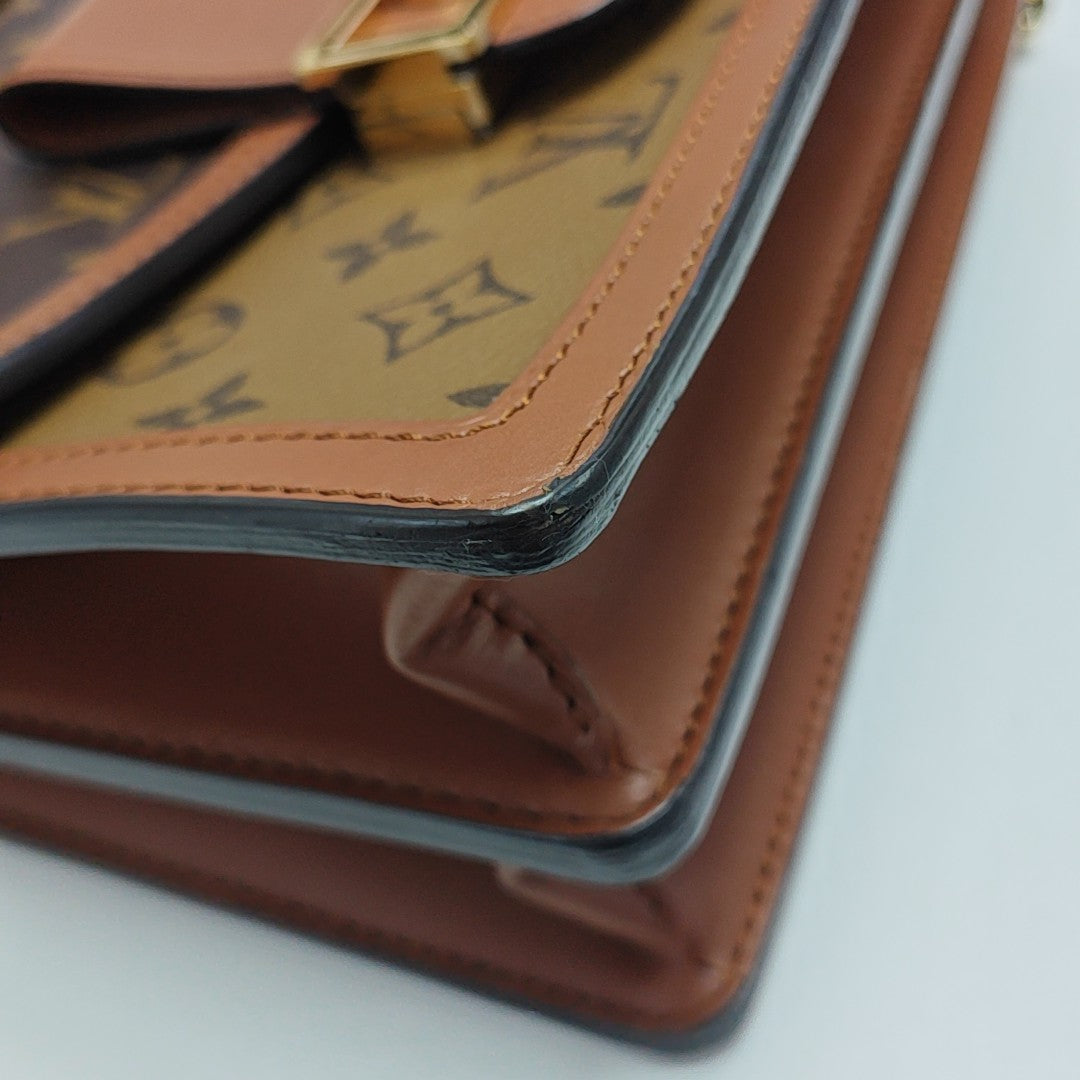 DAUPHINE MM Monogram Coated Canvas Brown