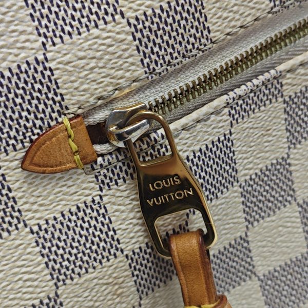 IENA MM Damier Azur Coated Canvas White