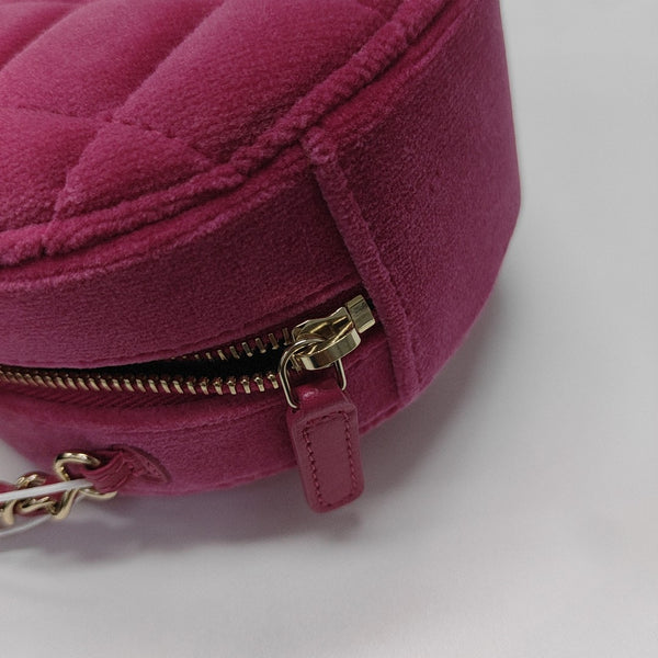 ROUND Quilted Velvet Red