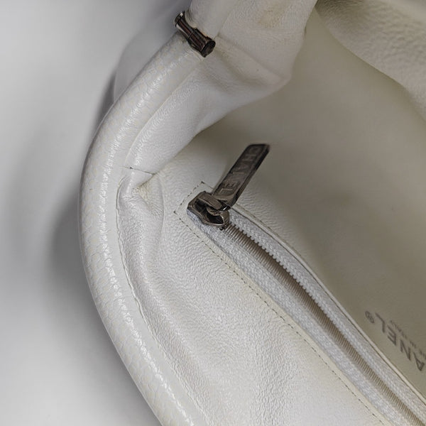Quilted Lambskin Clutch White