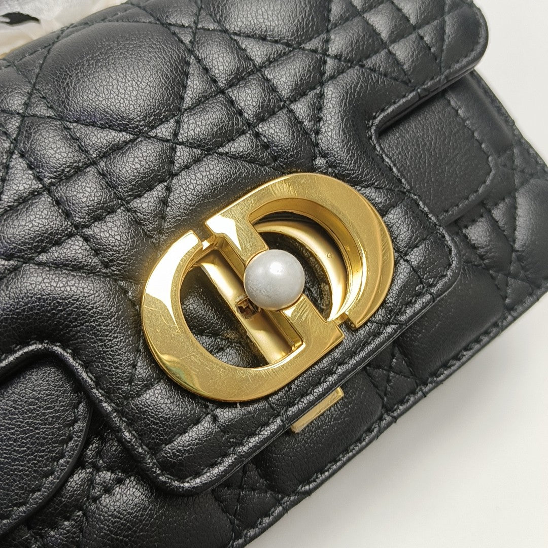 Dior Caro Mini Cannage Calfskin Black