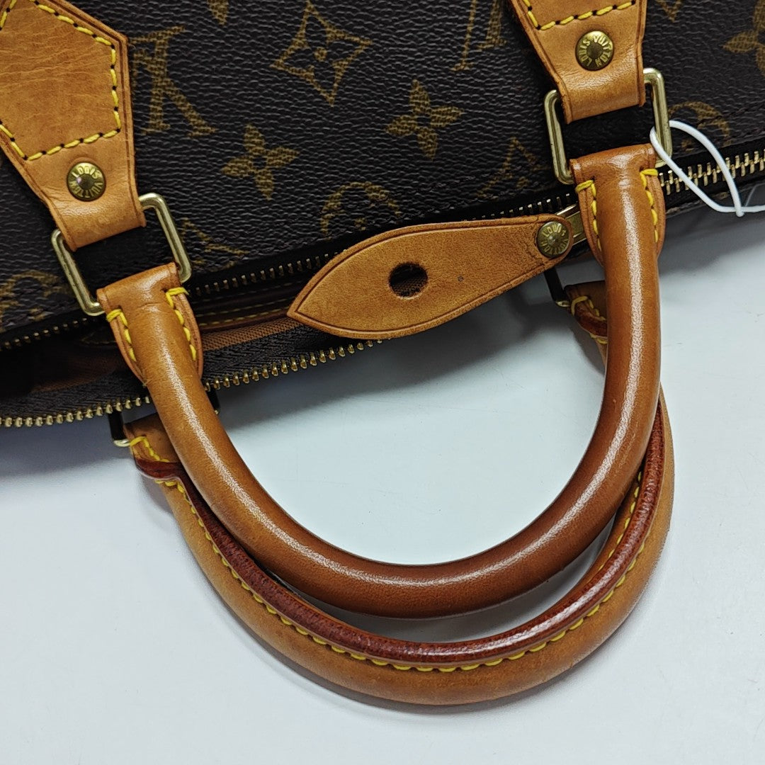 SPEEDY 35 Monogram Coated Canvas Brown