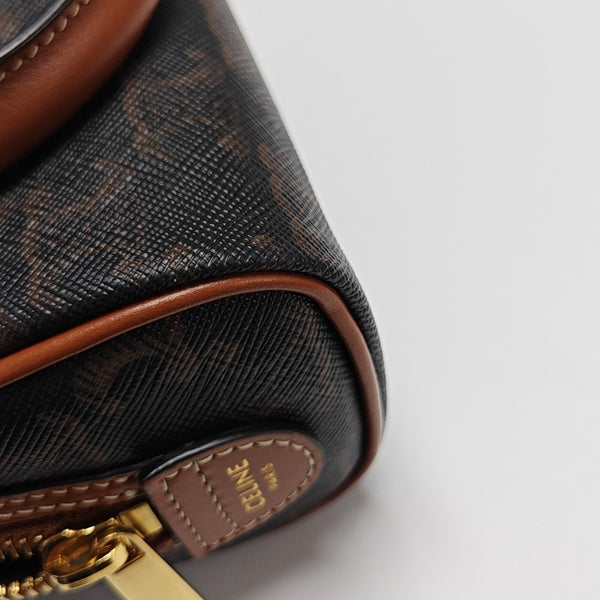 TRIOMPHE CANVAS Mini Coated Canvas Brown