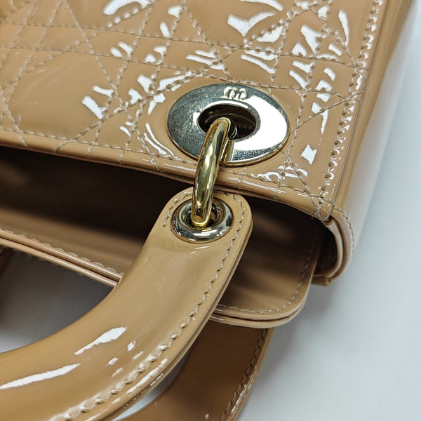 Lady Dior Mini Cannage Patent Leather Pink
