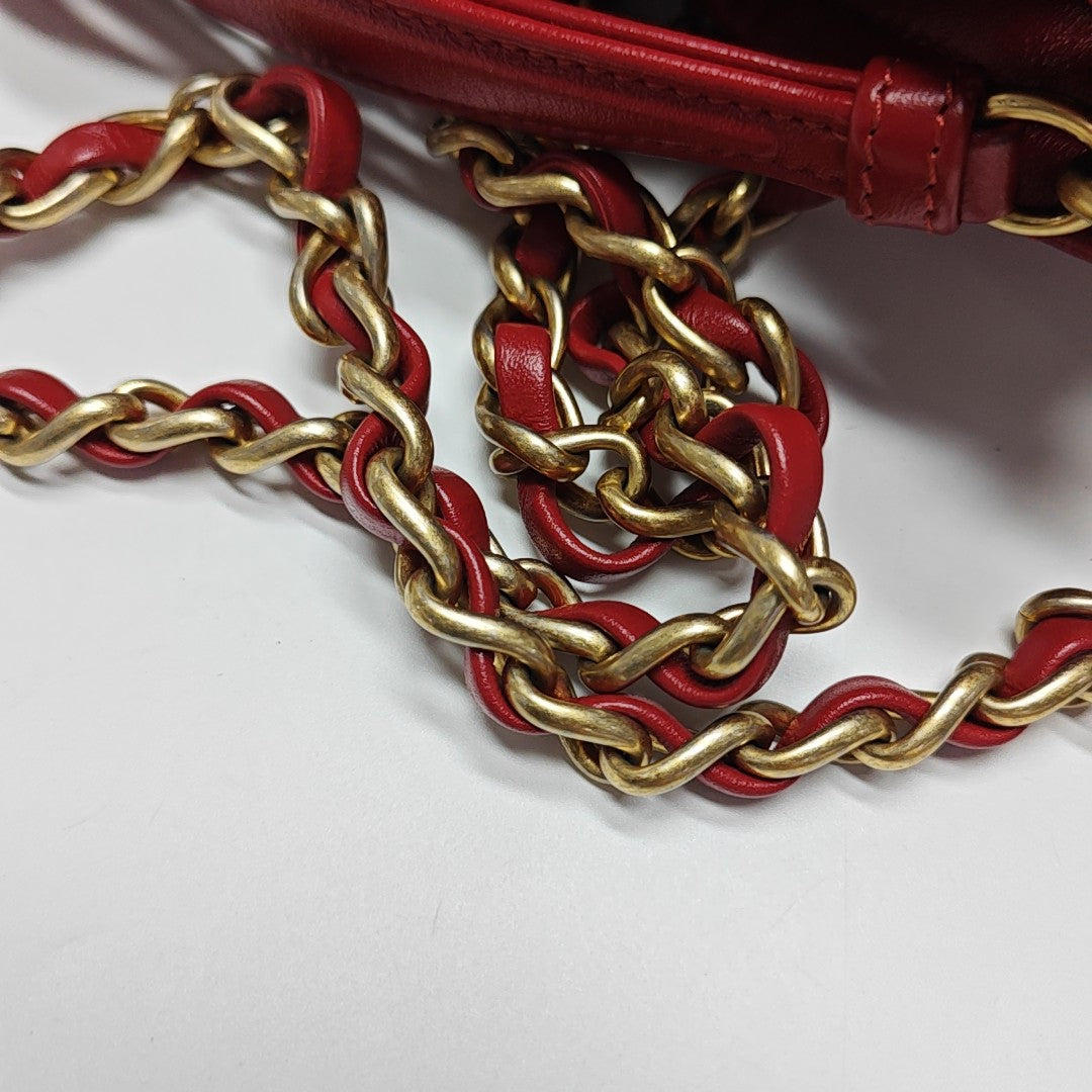 DRAWSTRING Quilted Lambskin Red